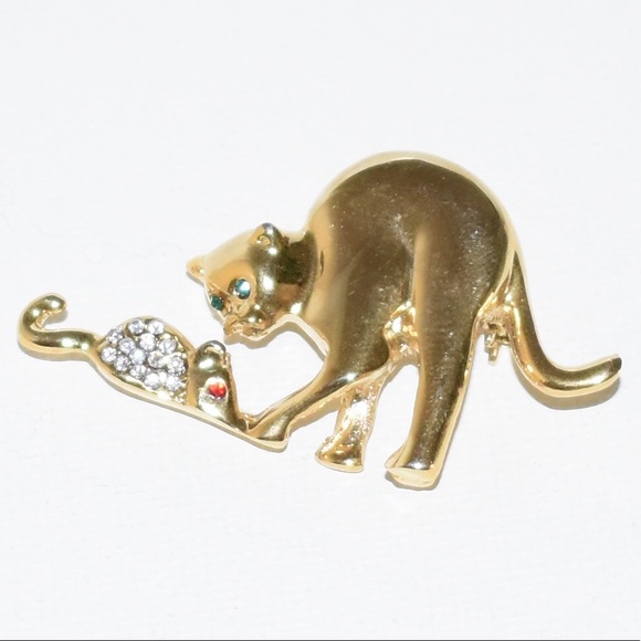 464. Vintage cat & mouse pin - Picture 6 of 8